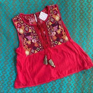 BNWT Free People Embroidered Top